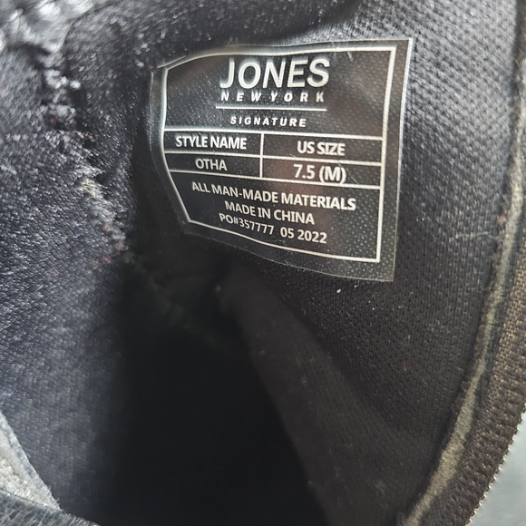 Jones NY Black Faux Leather Ankle Boots Women's Sz 7.5 - Picture 12 of 12